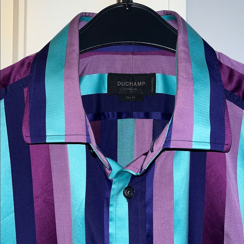 Duchamp Multicolor Striped Button up Shirt 16‘‘